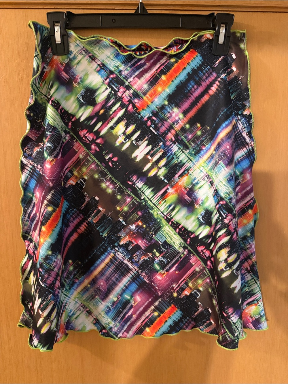 Haystacks Women’s Y2K Neon Abstract Print Colorful Skirt Size Medium